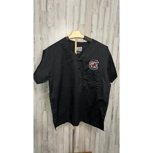 Wonder Work Unisex‎ XS Black V-Neck Scrub Top South Carolina Gamecocks